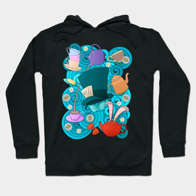 Mad Tea Party Hoodie by PNFDesigns